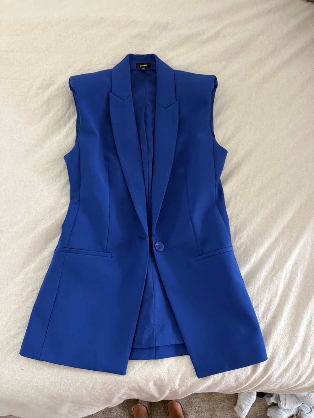 Express Sleeveless Royal Blue Blazer Vest